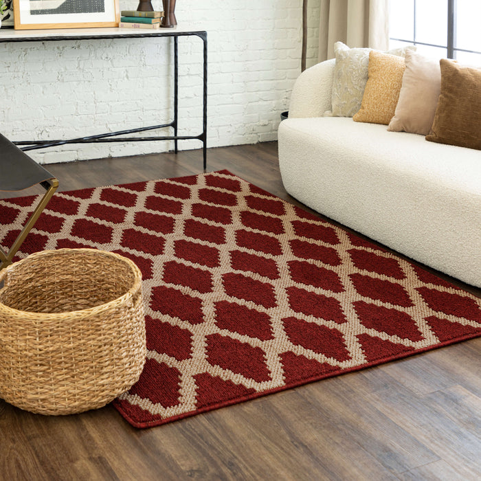 Chasm Sisal New Red/Tan Area Rug