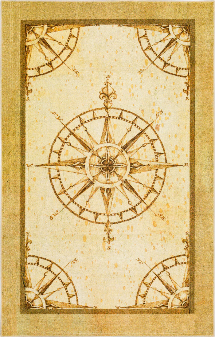 Technicolor Coastal Vibes Brown Area Rug