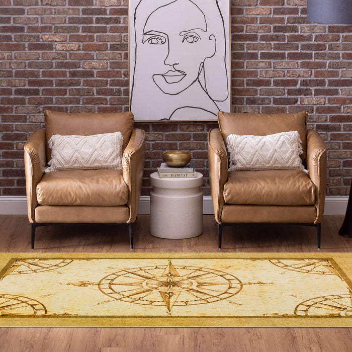 Technicolor Coastal Vibes Brown Area Rug