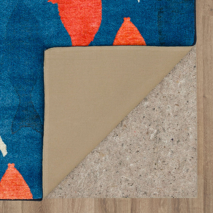 Technicolor Catch Blue & Orange Area Rug