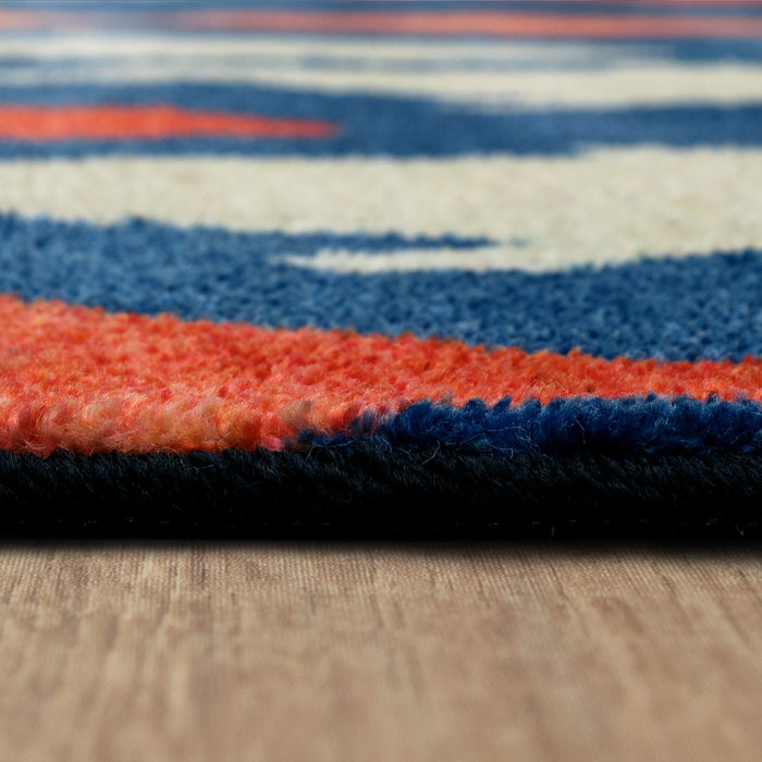 Technicolor Catch Blue & Orange Area Rug