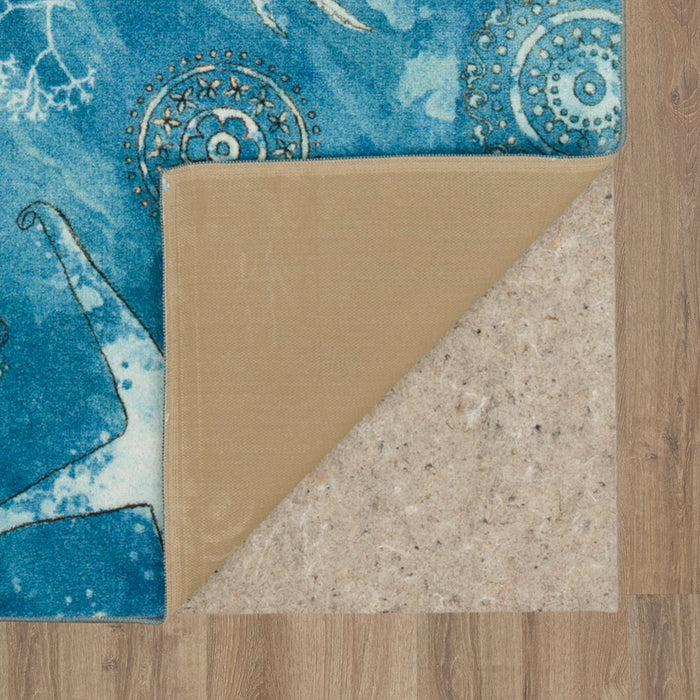 Technicolor Seaside Splash Blue Area Rug