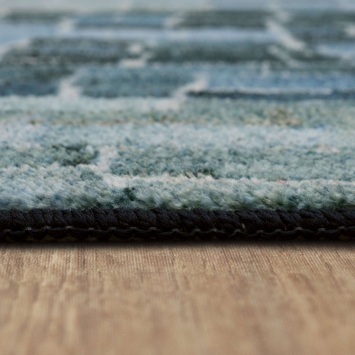 Technicolor Cobblestone Chic Blue Area Rug