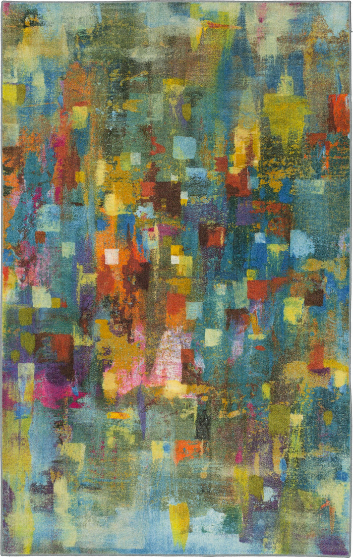 Technicolor Confetti Blue & Green Area Rug