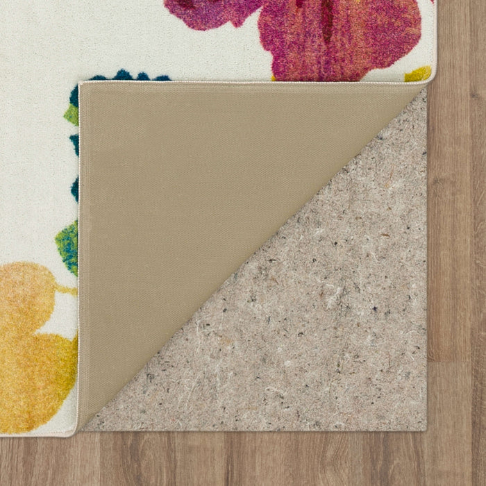 Technicolor Blooms White & Pink Area Rug