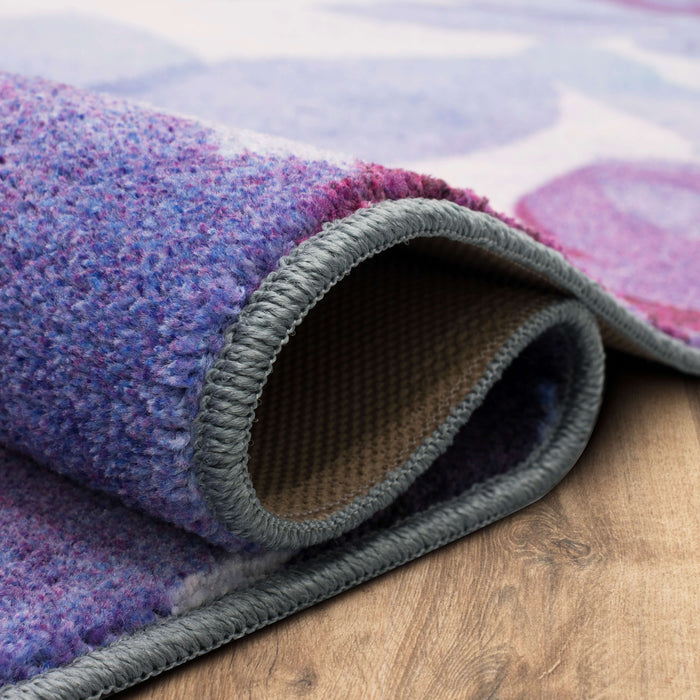 Technicolor Blooms Blue & Purple Area Rug