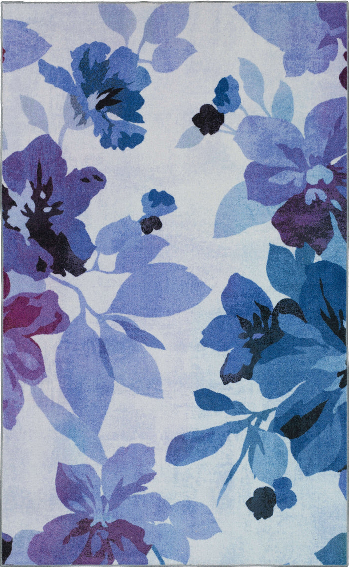 Technicolor Blooms Blue & Purple Area Rug