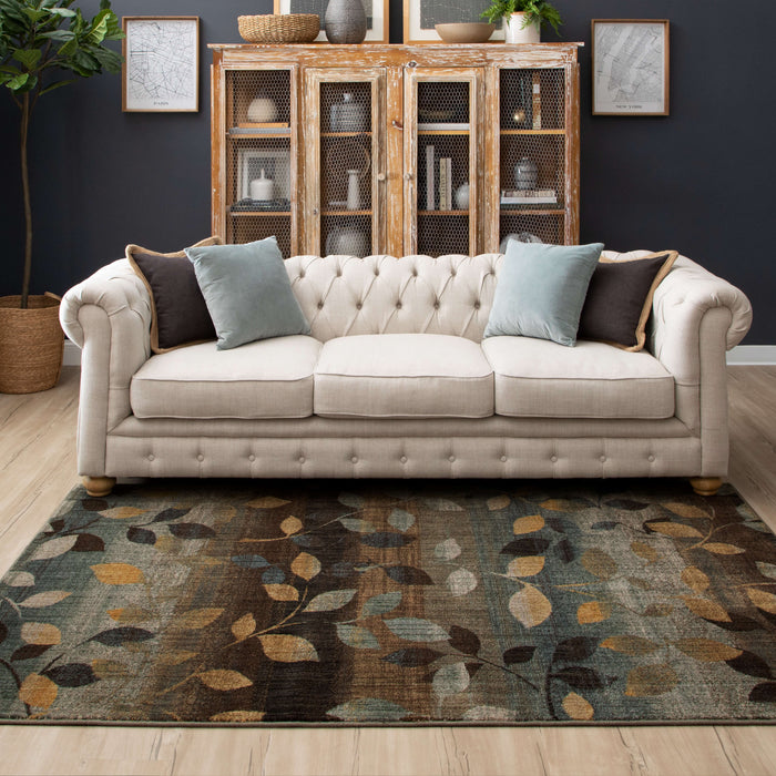 Savvy Morrell Sea Green & Brown Area Rug