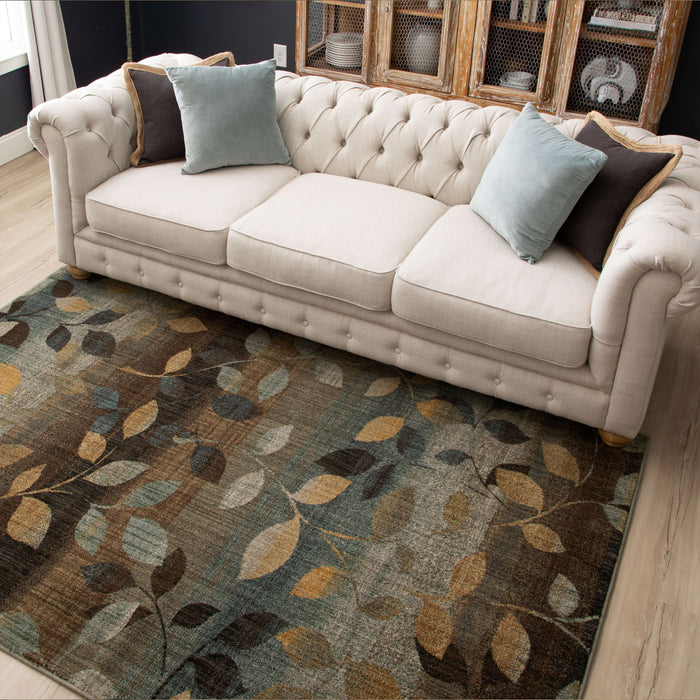 Savvy Morrell Sea Green & Brown Area Rug