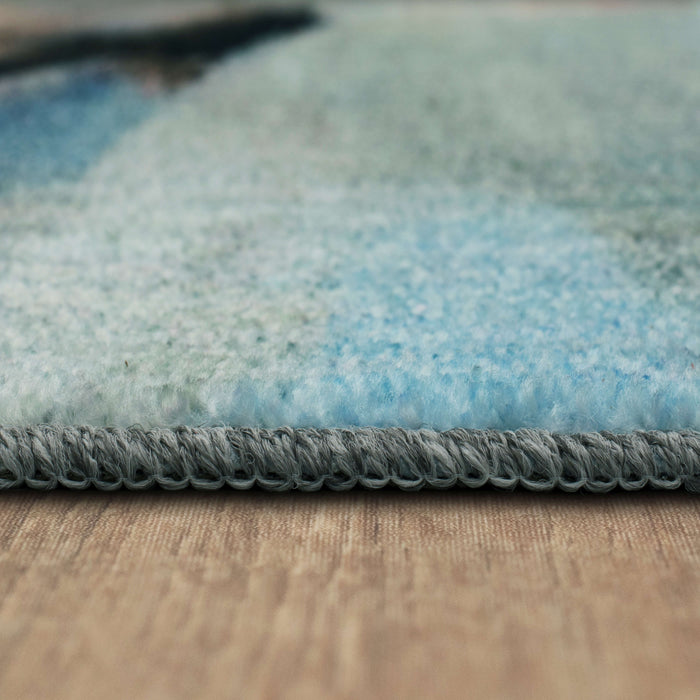 Technicolor Visions Gray & Pink Area Rug