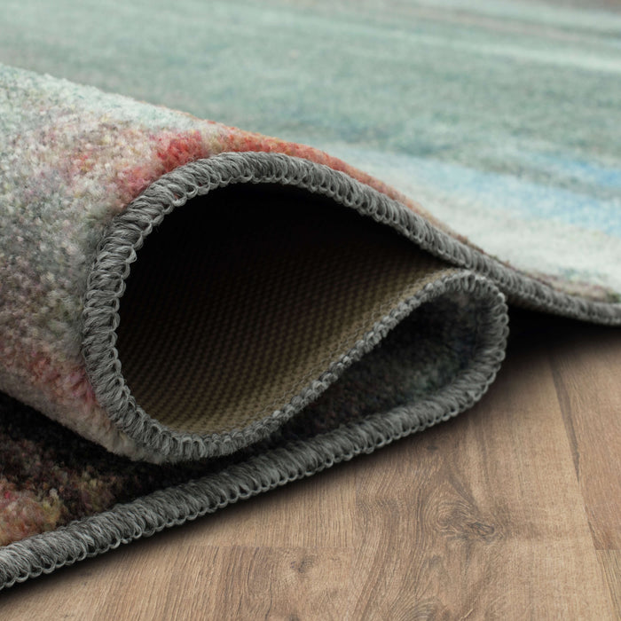 Technicolor Visions Gray & Pink Area Rug