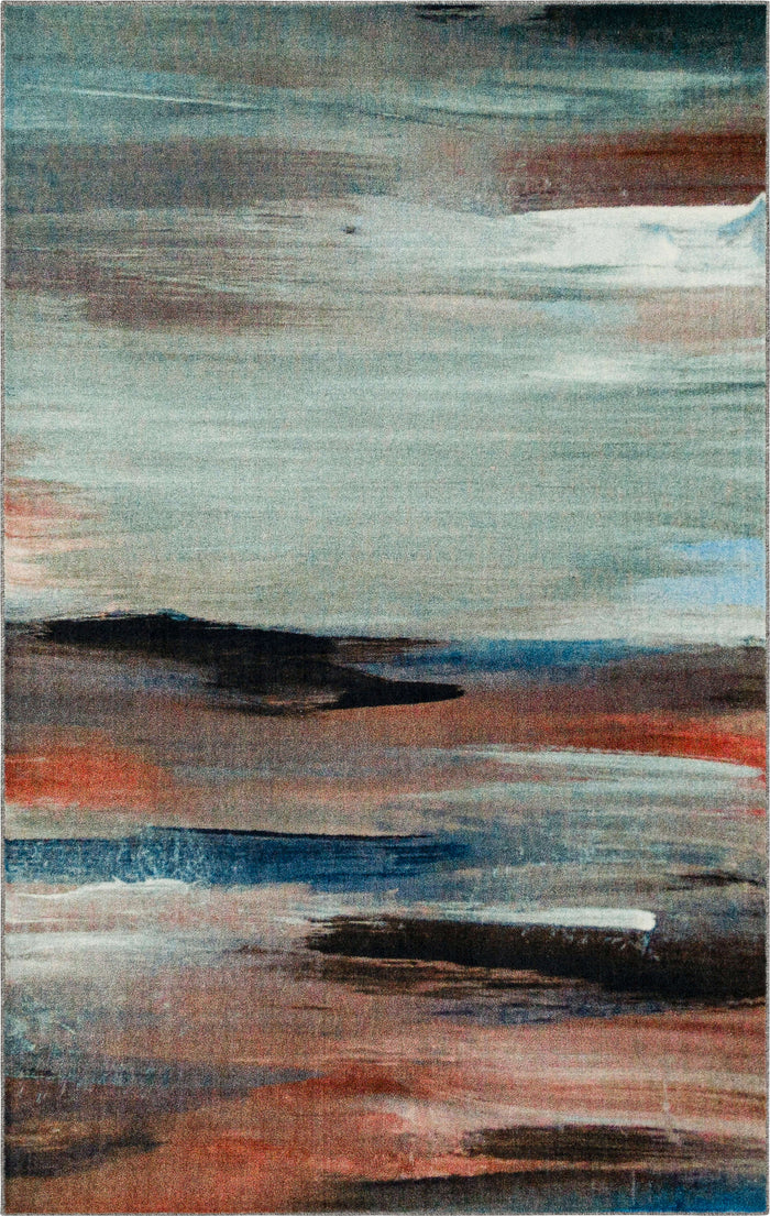 Technicolor Visions Gray & Pink Area Rug