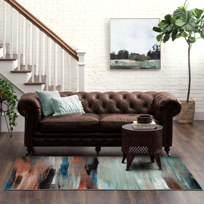 Technicolor Visions Gray & Pink Area Rug