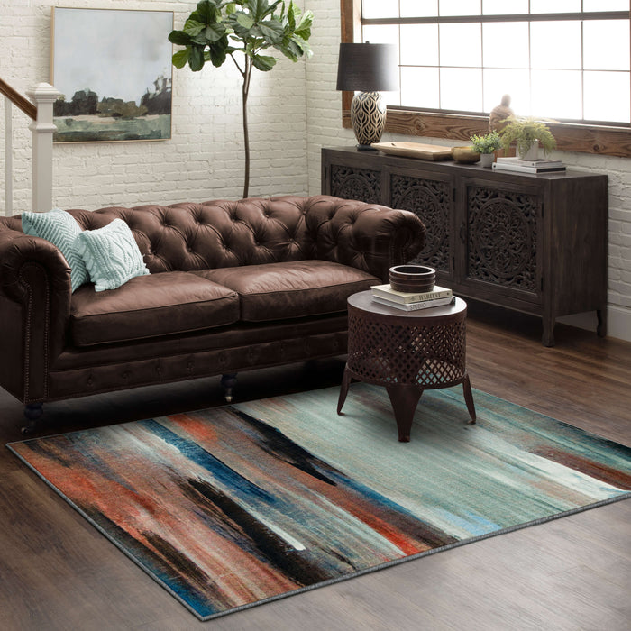 Technicolor Visions Gray & Pink Area Rug