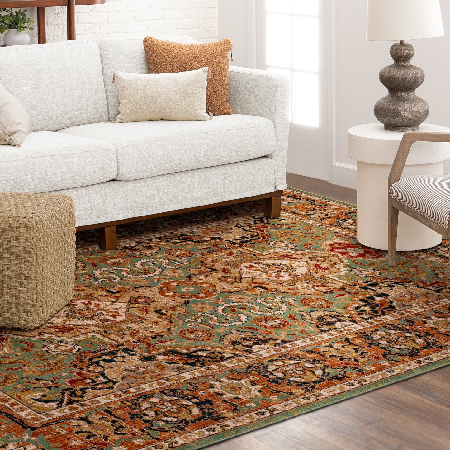 Karastan Spice Market Dhahar Aquamarine