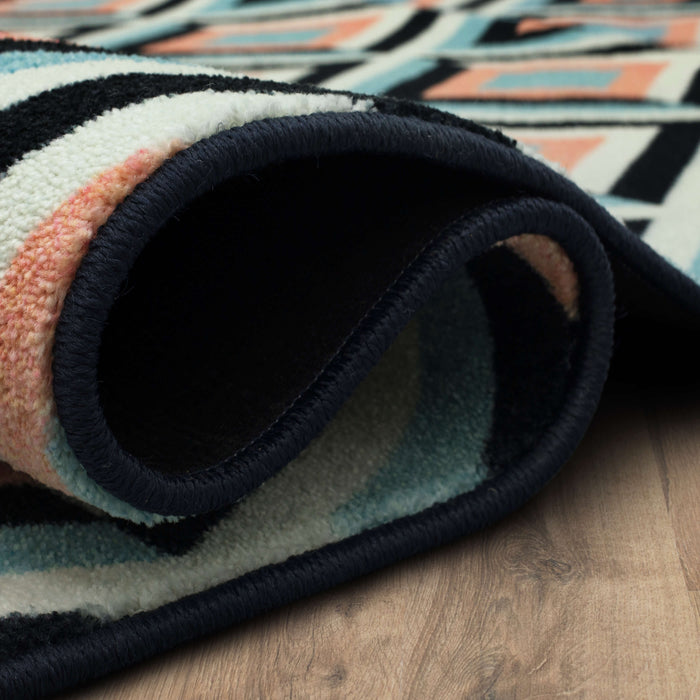 Technicolor Astoria Black & Blue Area Rug