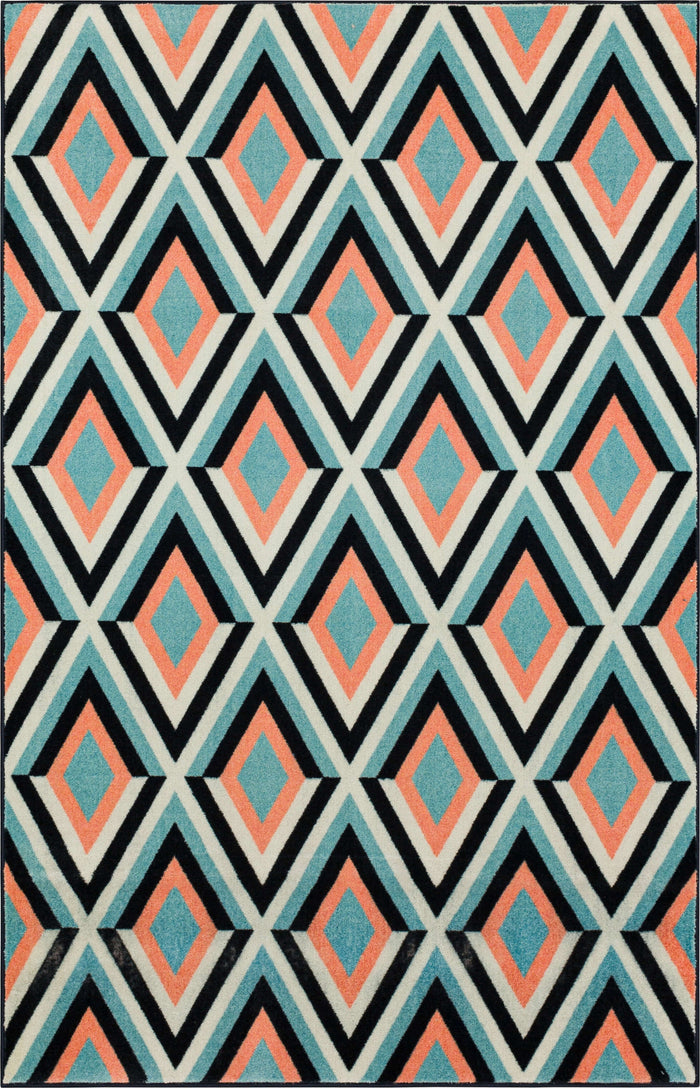 Technicolor Astoria Black & Blue Area Rug