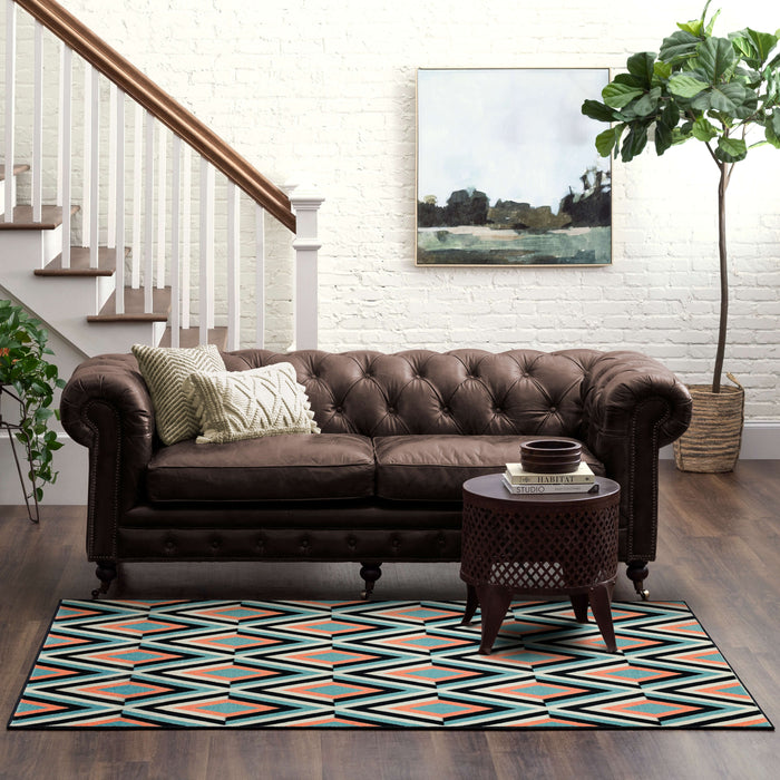 Technicolor Astoria Black & Blue Area Rug