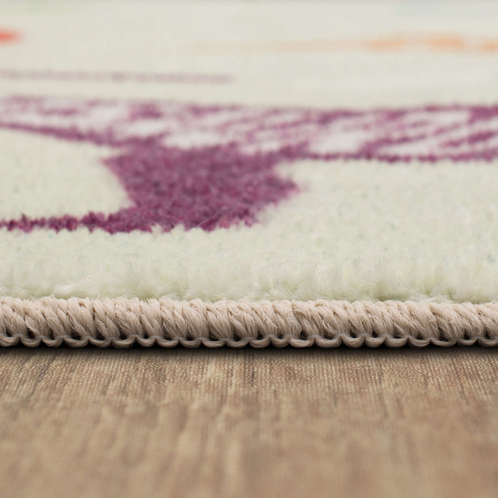Technicolor Prehistoric White Area Rug