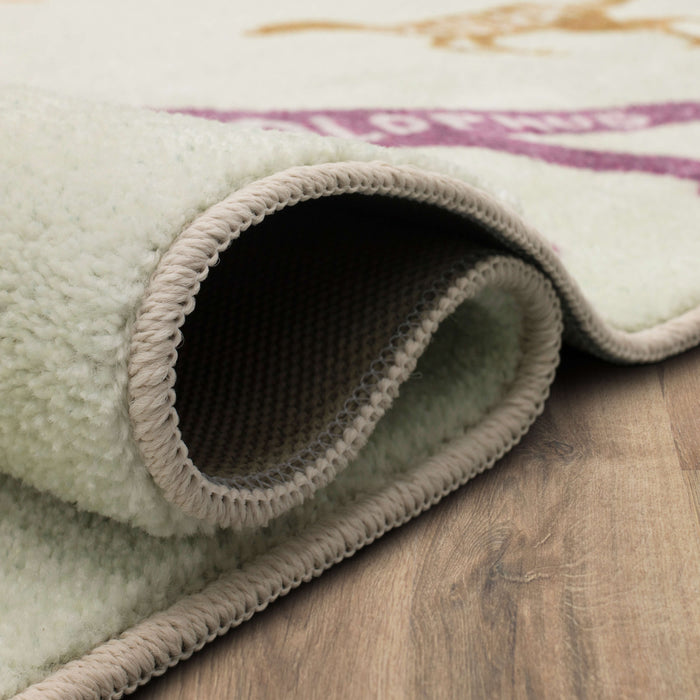 Technicolor Prehistoric White Area Rug