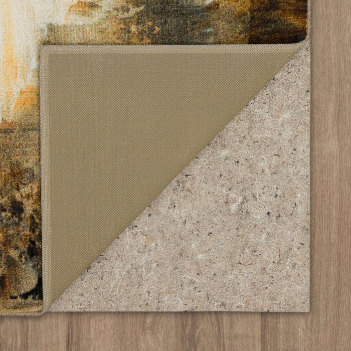 Technicolor Distressed Gray & Orange Area Rug