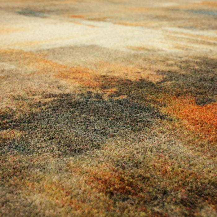 Technicolor Distressed Gray & Orange Area Rug