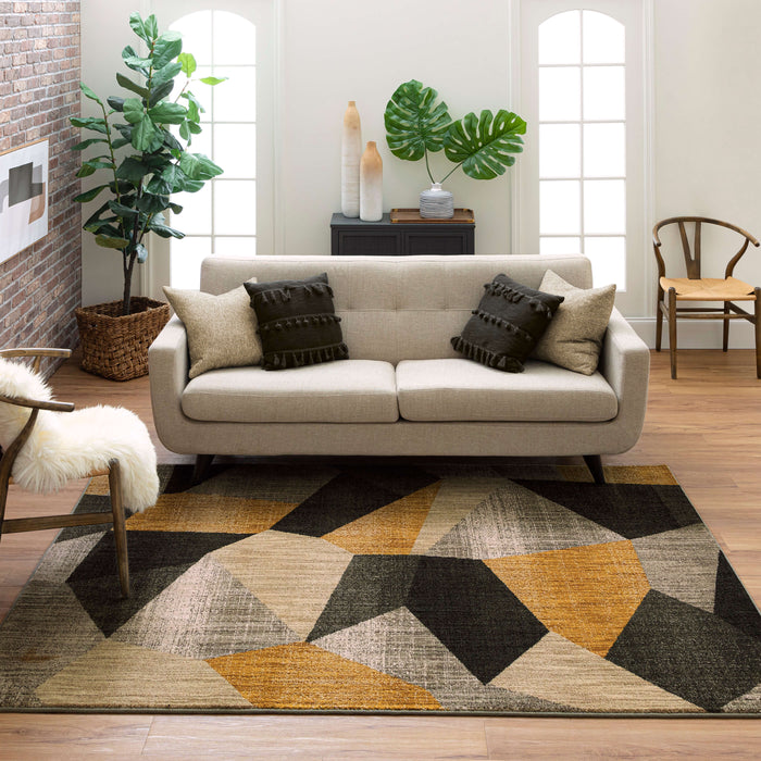 Dominica Antares Gray & Yellow Area Rug