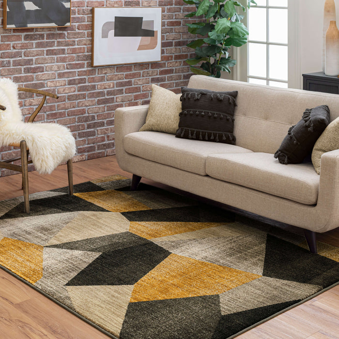 Dominica Antares Gray & Yellow Area Rug