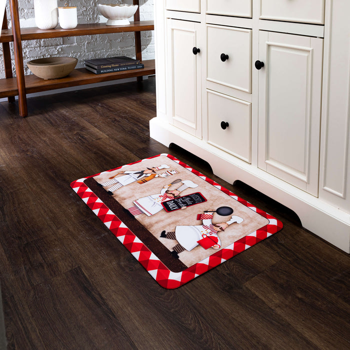 Luxe Mangia White & Red Mat