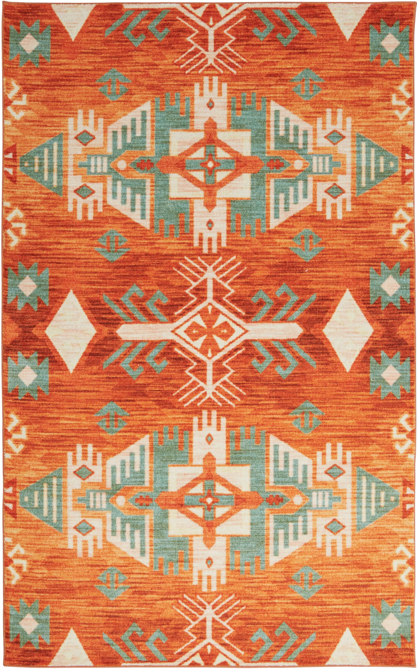 Technicolor Aztec Orange Area Rug