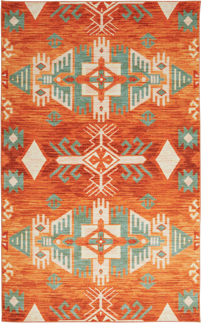 Technicolor Aztec Orange Area Rug
