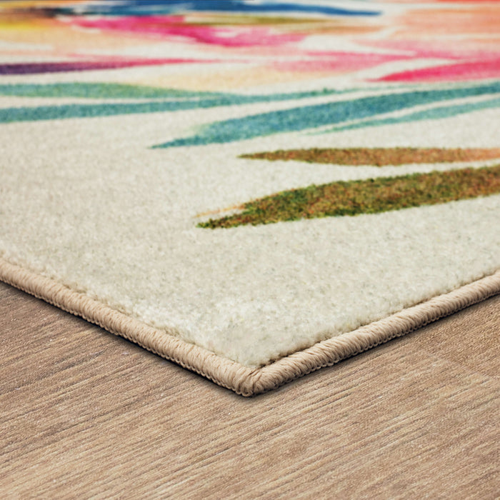 Technicolor Avery White & Pink Area Rug