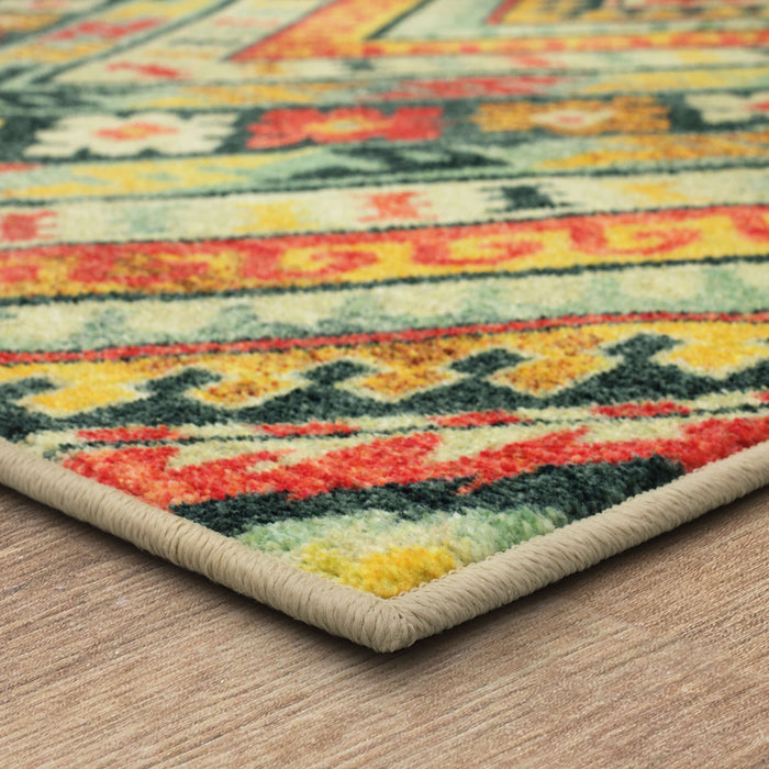 Technicolor Amelia Gold & Green Area Rug
