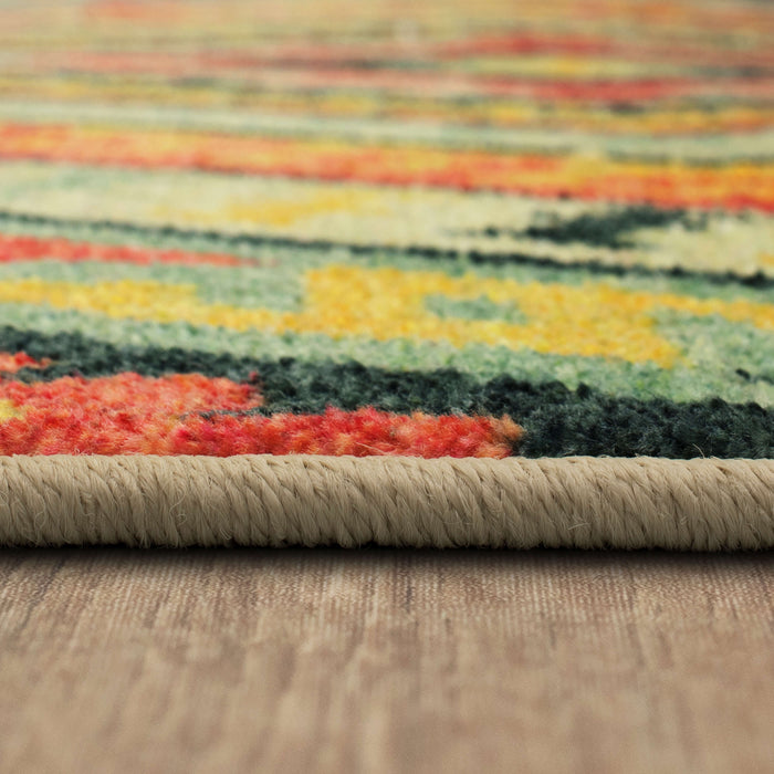 Technicolor Amelia Gold & Green Area Rug