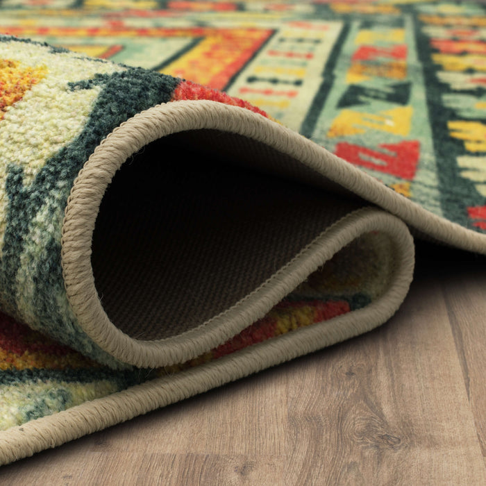 Technicolor Amelia Gold & Green Area Rug