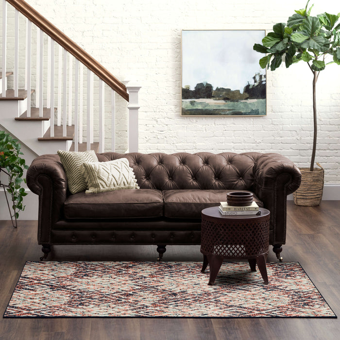 Technicolor Ashbury Blue & Brown Area Rug