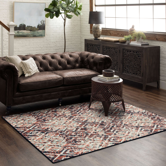 Technicolor Ashbury Blue & Brown Area Rug