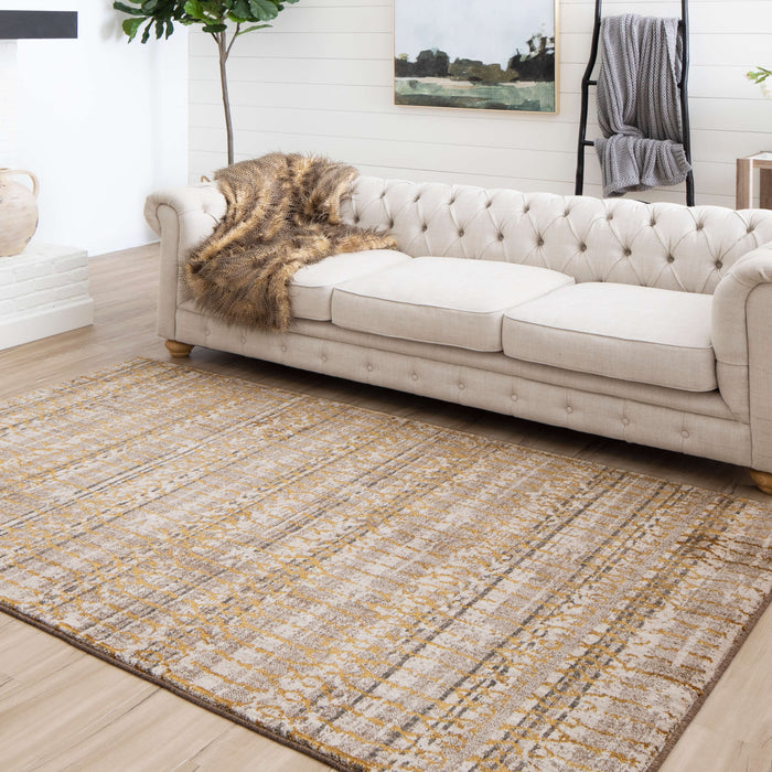 Karastan Cosmopolitan Flirt Brushed Gold Area Rug by Patina Vie