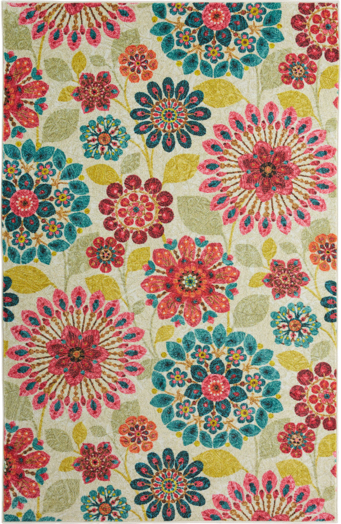 Technicolor Vintage Blue & Pink Area Rug