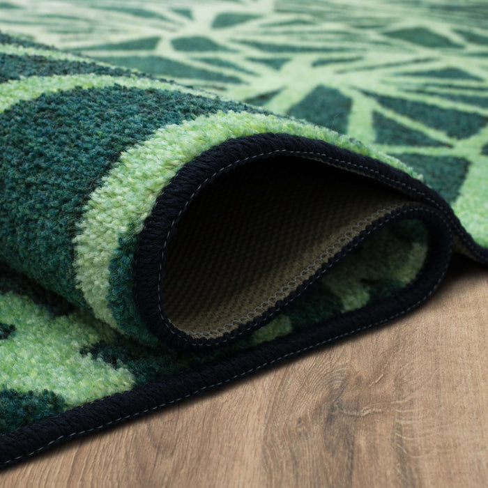 Technicolor Webbed Forest Green Area Rug