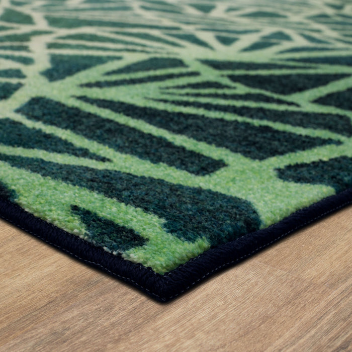 Technicolor Webbed Forest Green Area Rug