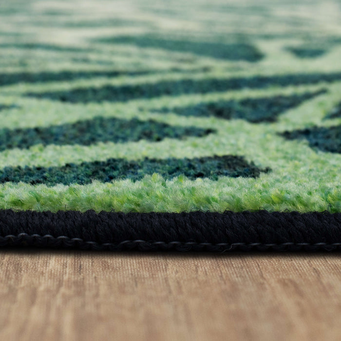 Technicolor Webbed Forest Green Area Rug