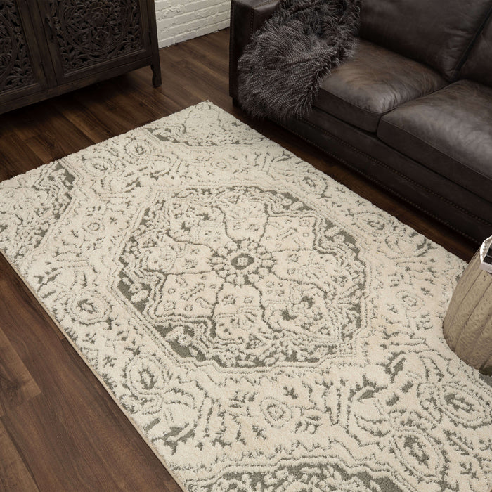 Chateau Sydney White & Gray Area Rug