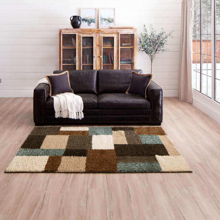Hudson Yukon Brown & Blue Area Rug