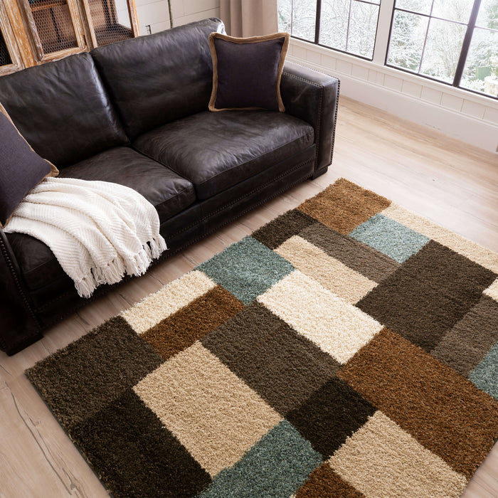 Hudson Yukon Brown & Blue Area Rug
