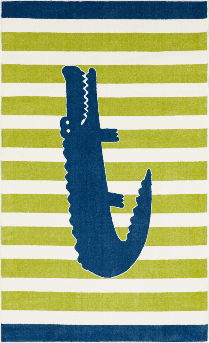 Technicolor Happy Alligator Multi Area Rug