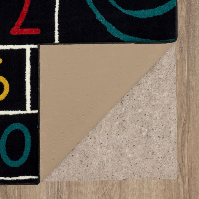 Technicolor Hopscotch Black Area Rug