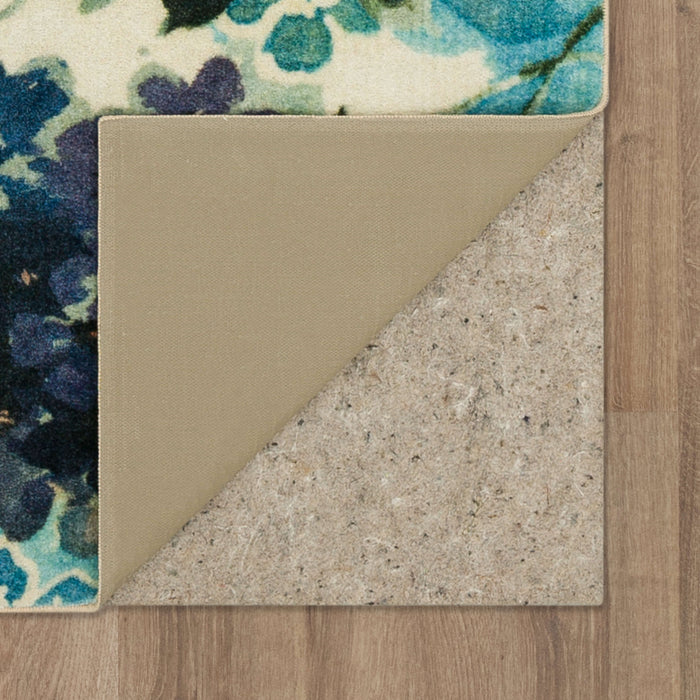 Technicolor Oakleaf Blue & Green Area Rug