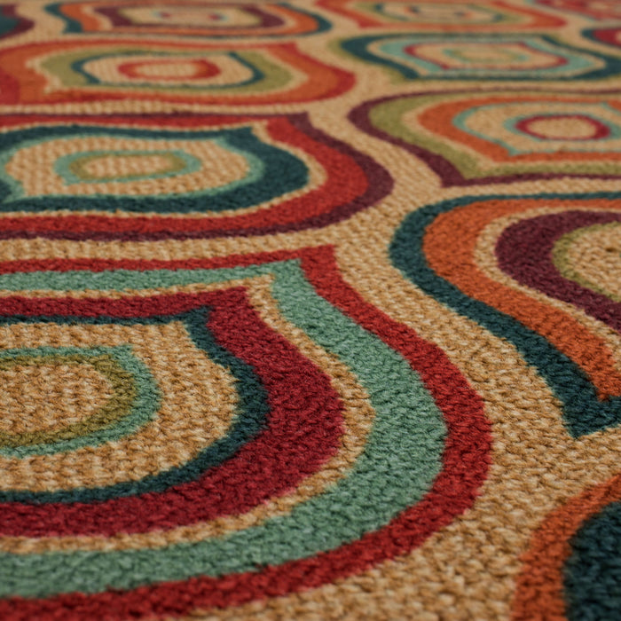 Hemingway Rochelle Brown & Orange Area Rug