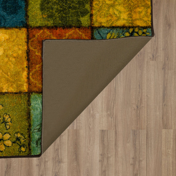 Technicolor Floral Patchwork Multi Accent Rug